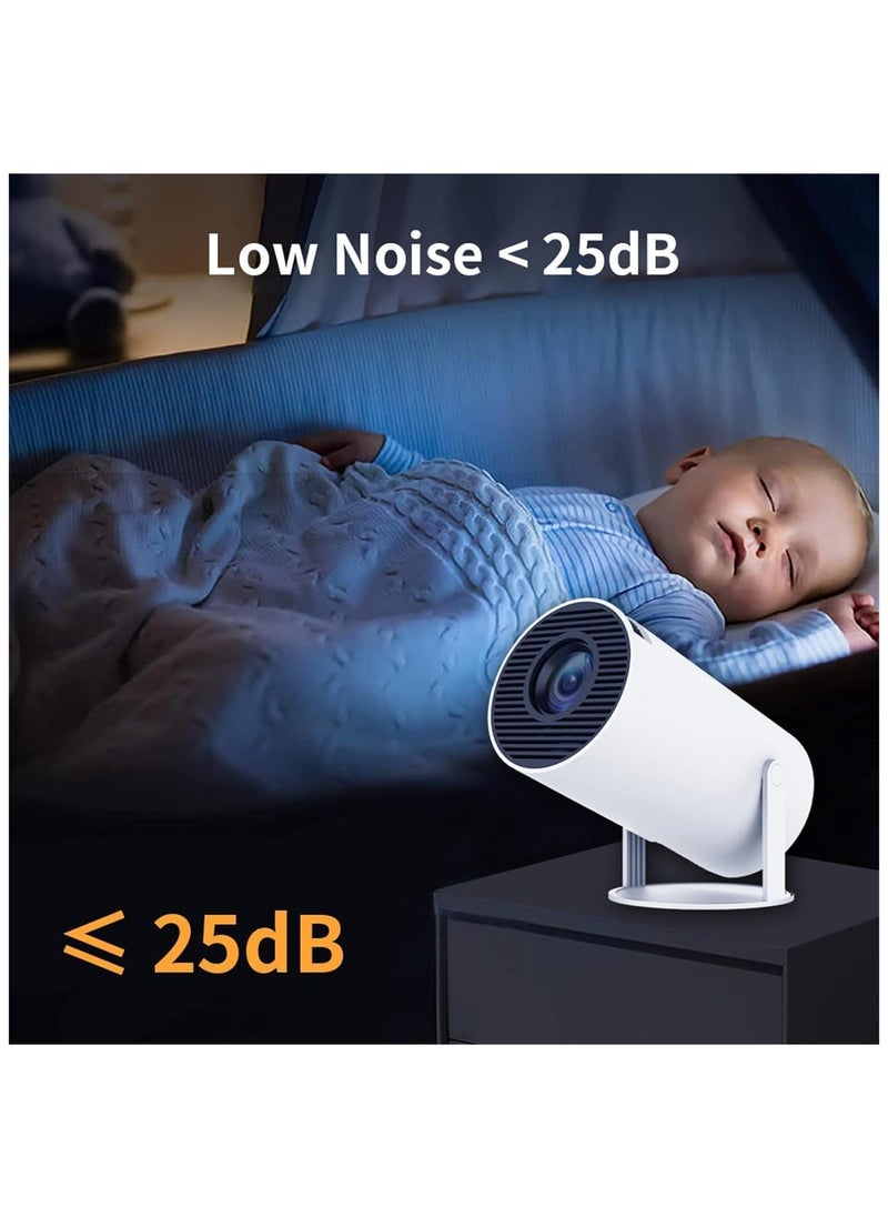 Game Projector HY300 MAX Mini Portable Automatic Keystone Correction 4k Hd Projector 270°Rotation Mini Portable Projector with Two Controllers