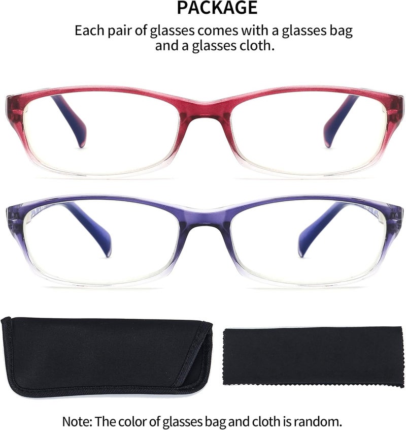 LANLANG 3-Pack Blue Light Blocking Reading Glasses for Women with 3 fashion colors, Spring Hinge, Anti Eyestrain Anti UV L-L010 - Image 4