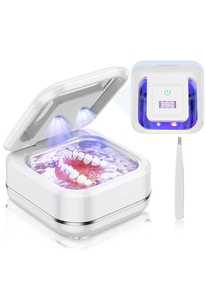 XiuWoo Ultrasonic Retainer Cleaner Machine for Denture, 42000Hz Portable Dental Guard Cleaner, white  - Image 1
