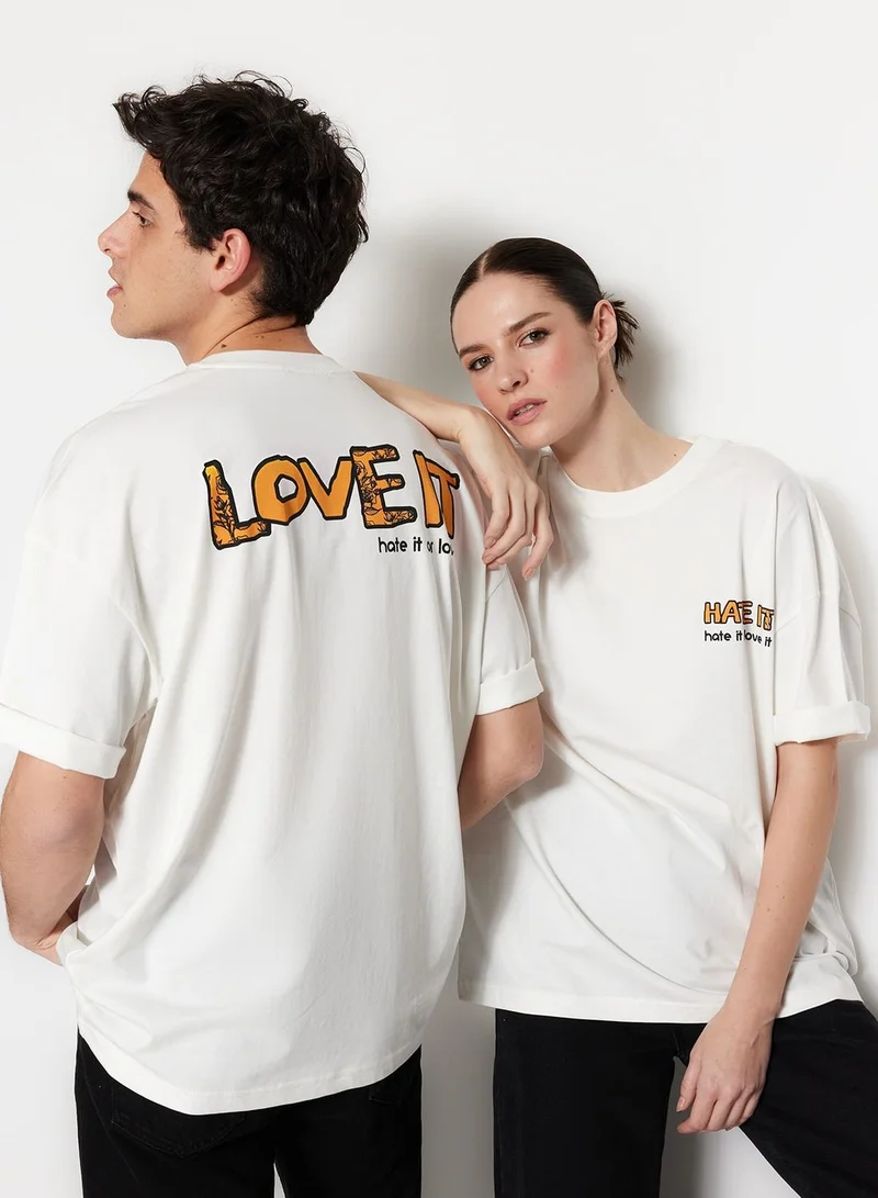 trendyol Back Print Crew Neck T-Shirt