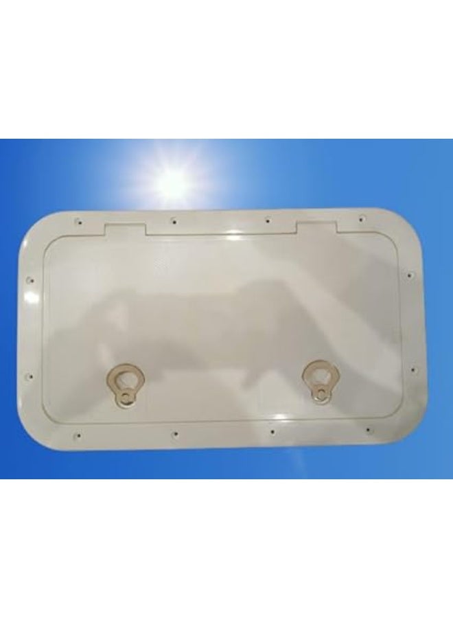 Marine RV Access Door 60cm x 35cm – Heavy Duty, UV Resistant Square Boat Hatch Cover with Single Handle Flush Mount Lock – Includes Frame & Door - Image 1
