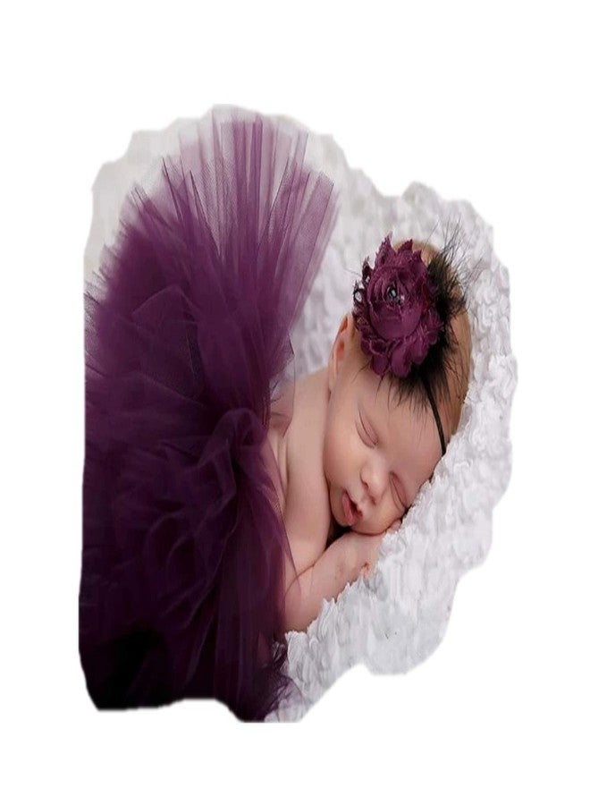 kaixin Newborn Baby Girl Tutu Suit/Baby Girl Photography Props Set (Purple) - Image 1