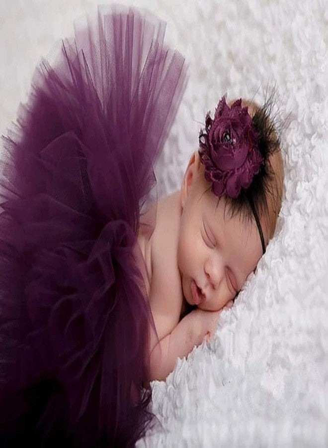 kaixin Newborn Baby Girl Tutu Suit/Baby Girl Photography Props Set (Purple) - Image 2