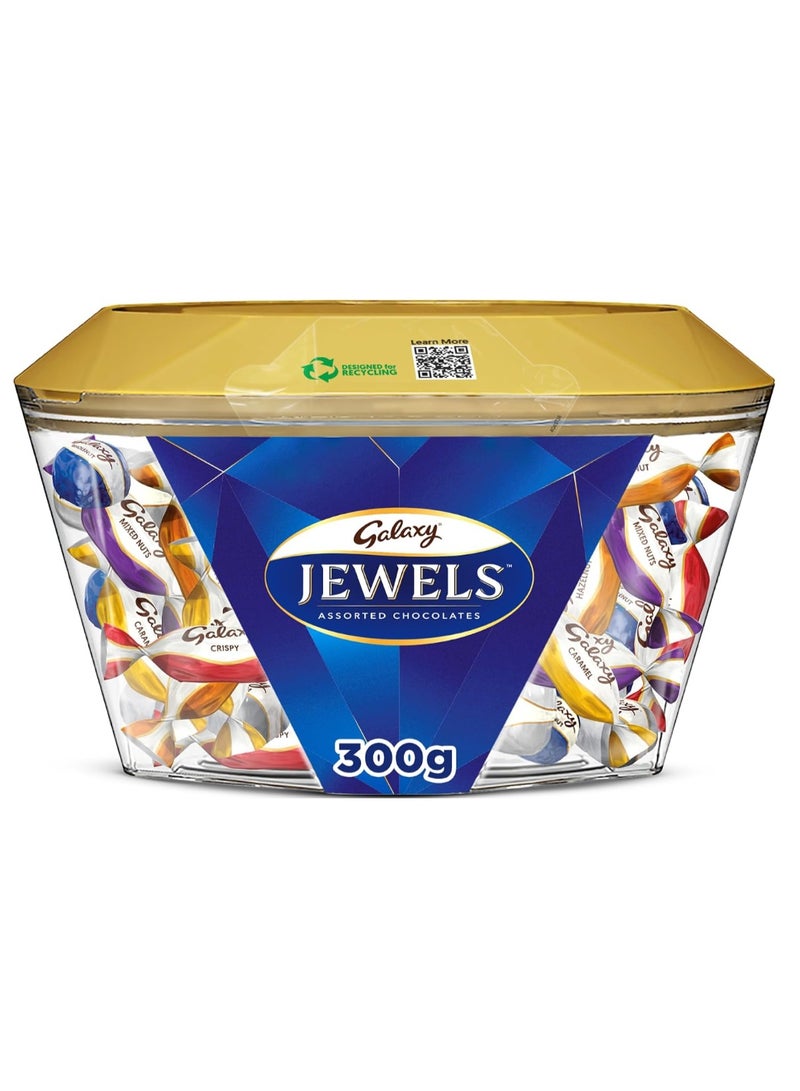 Galaxy Jewels, Assorted Chocolate Gift Box, Individually Wrapped Miniatures with Pralines, 300g - Image 1