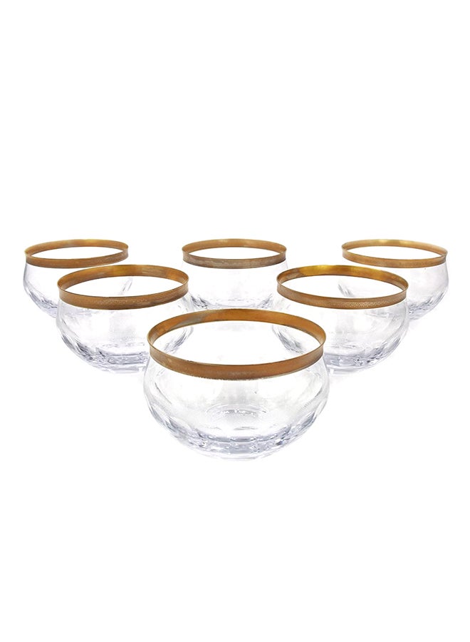 طقم أوعية مكوّن من6-Piece قطع شفاف/الذهب