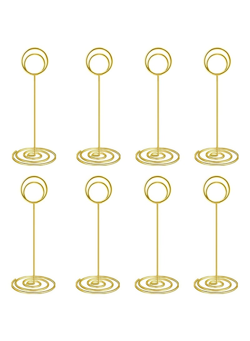NIBEMINENT 8 Pcs Place Card Holder Memo Clip Photo Table Number Gold Holder, Stand, Paper Menu Stand - Image 1