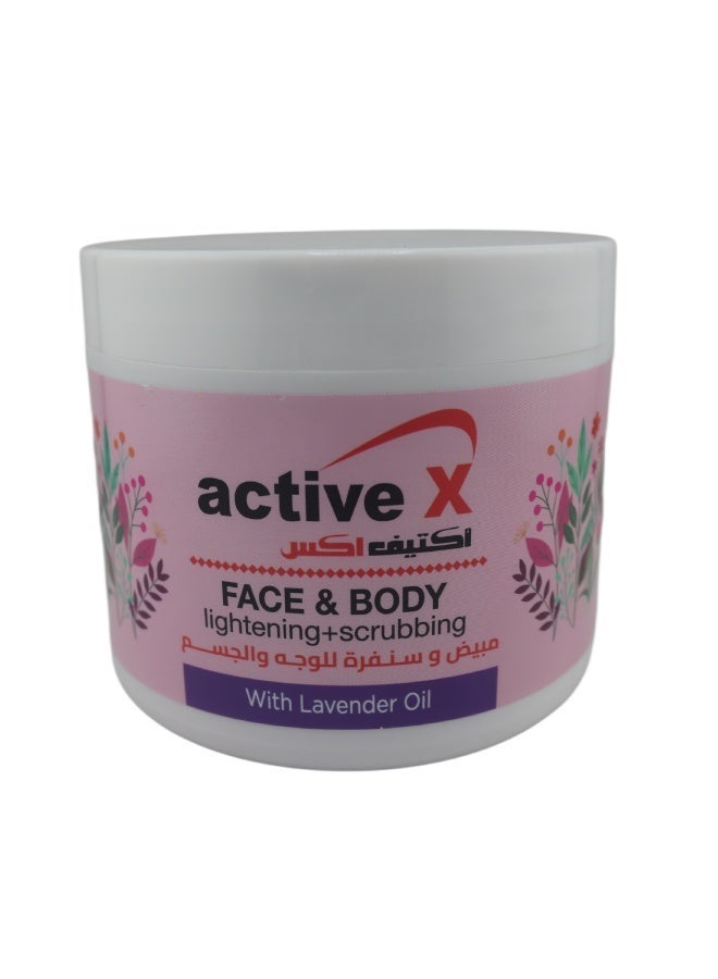 ActiveX Face & Body Lightening Scrub with Lavender oil – Exfoliating & Brightening Cream with Lavender for Smooth, Glowing Skin