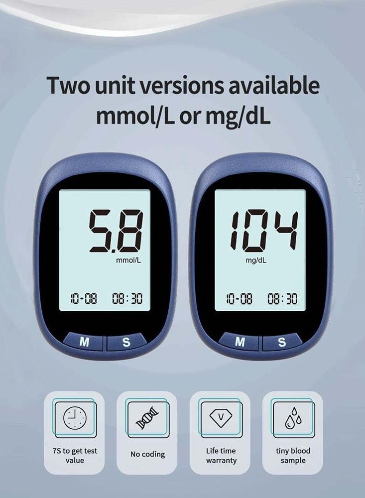 Generic Blood Glucose Monitor, 50 Glucometer Strips, Fully Automatic Portable Blood Glucose Monitoring System, Coding-free Meter, Large Display  - Image 5