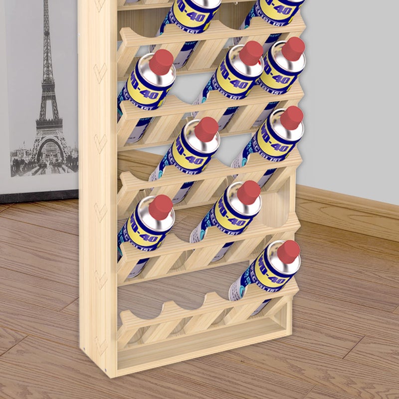 MYOYAY 6-Tier 24 Holes Spray Paint Can Storage Holder Organizer Can Rack Wall Mount Spray Bottle Can Holder for Garage and Craft Workroom 14.2" L x 5" W x 30" H - Image 5
