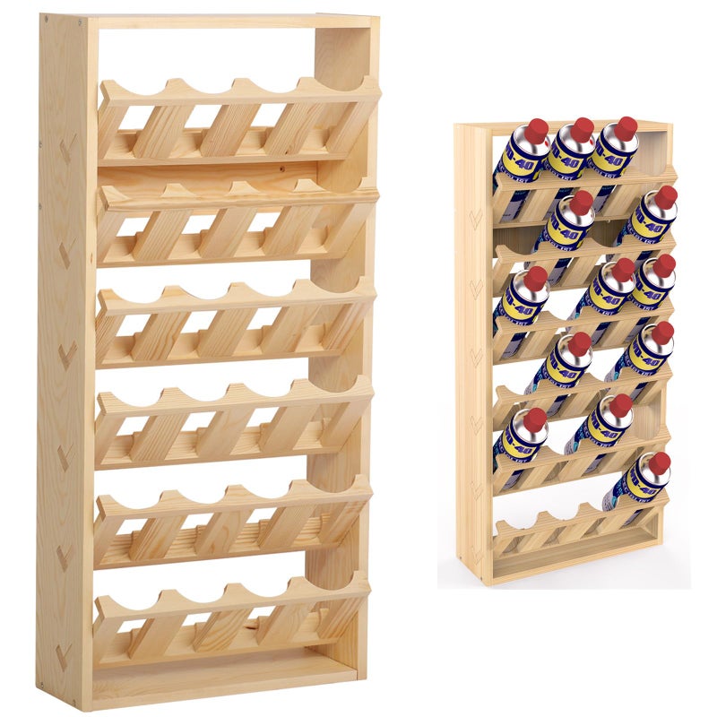 MYOYAY 6-Tier 24 Holes Spray Paint Can Storage Holder Organizer Can Rack Wall Mount Spray Bottle Can Holder for Garage and Craft Workroom 14.2" L x 5" W x 30" H - Image 1