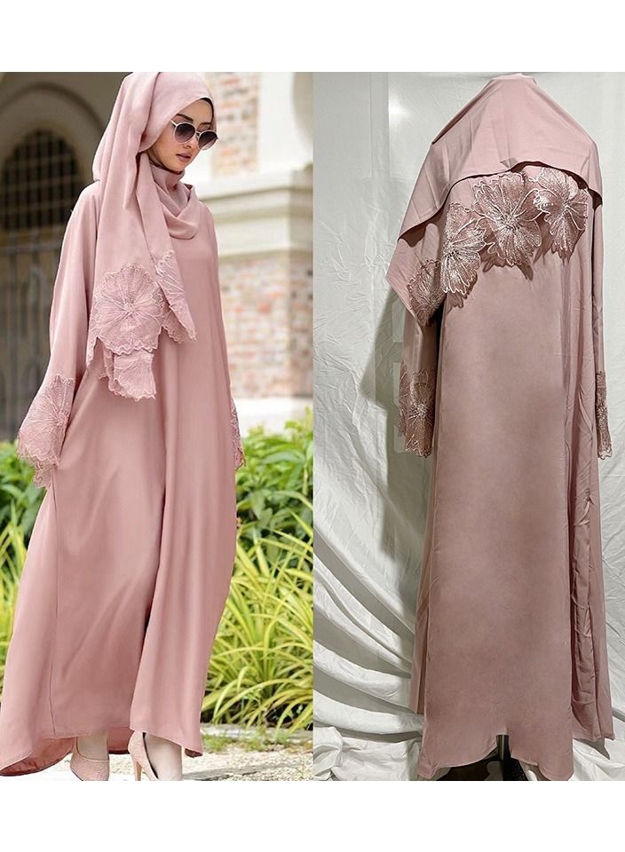 KUYING Muslim Women's Robe And Headscarf Set 