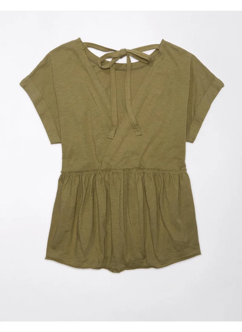 American Eagle AE Oversized Tie Back Top