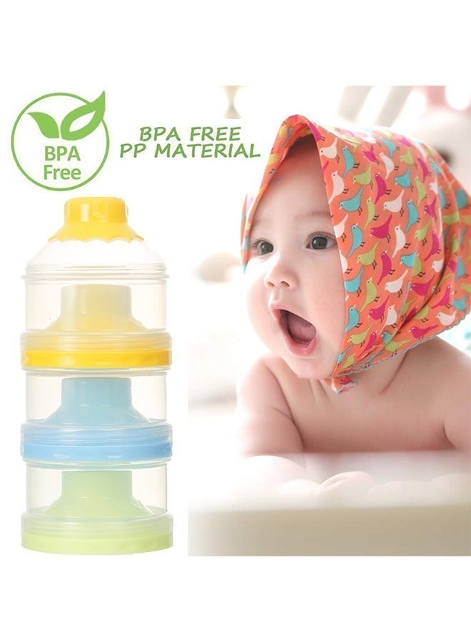 علبة حفظ حليب الأطفال – علبة حليب ثلاثية الطبقات مانعة للتسرب، خالية من BPA، للتنقل وتخزين الوجبات الخفيفة للأطفال (أصفر) - Image 3