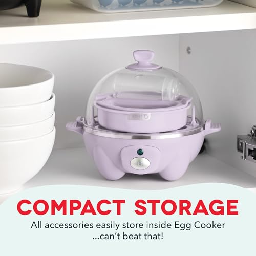 DASH Rapid Egg Cooker: 7 Egg Capacity Electric Egg Cooker for Hard Boiled Eggs, Poached Eggs, Scrambled Eggs, or Omelets with Auto Shut Off Feature - Lavender - Image 5
