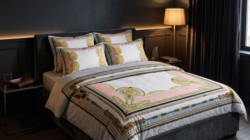 HOMETOPIA King Size 6 Piece Bedding Set Designer Hand Drawn Print Comforter Set Cooling Breathable Soft Stretch Fabric Luxury Duvet Set for AC Room - Image 4