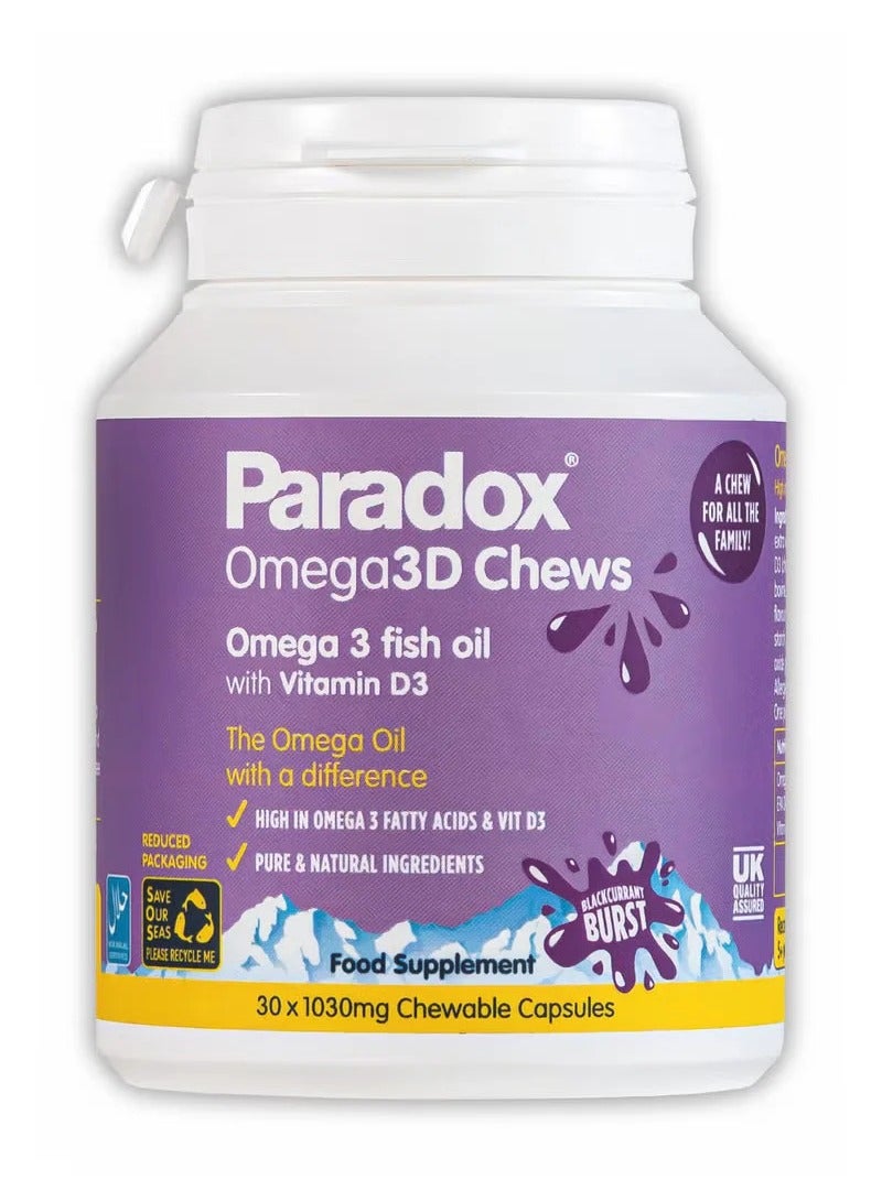 Paradox Omega 3D Chews – Heart, Brain & Eye Support, 60 Chewable Capsules - Image 1