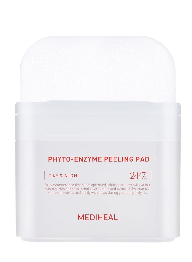 ميدي هيل MEDIHEAL ضمادة تقشير بالإنزيمات النباتية - ضمادات شاش نباتية لشد مسام الوجه مع LHA وإنزيم البابايا للتحكم في الدهون - ضمادات تقشير لخلايا الجلد الميتة، 90 ضمادة - Image 1