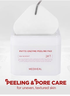 MEDIHEAL MEDIHEAL Phyto Enzyme Peeling Pad - Vegan Face Resurfacing Pore Tightening Gauze Pads with LHA & Papaya Enzym to Control Sebum - Exfoliating Pads for Dead Skin Cells, 90 Pads  - Image 2