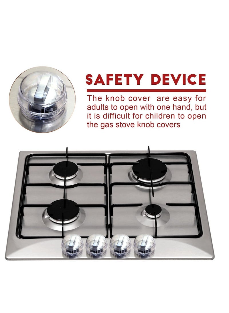Excefore Transparent Stove Knob Covers Kitchen Gas Stove Knob Covers Safety Oven Knob Covers Toddler Child Proof Kitchen Safety Guard Easy to Install for Home Kitchen - Image 5