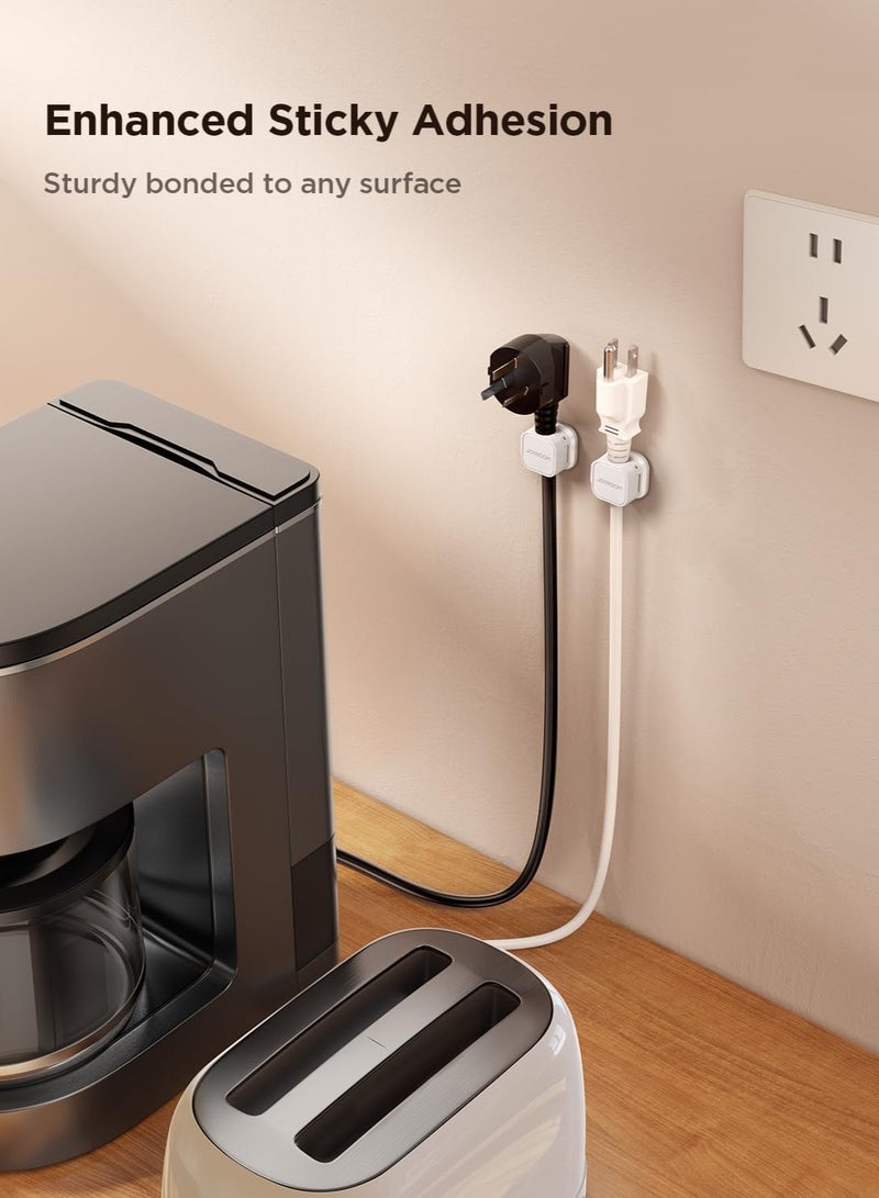 Magnetic Cable Clips,Cord Organizer for Desk,Under Desk Cable Management,Adhesive Wire Holder Organizer for Home Office,Phone USB Charger Holder, Management Wall Car Desktop Nightstand(White 6 Pack) - Image 4