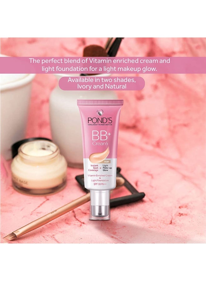 POND'S BB+ Cream|| Instant Spot Coverage + Light Make-up Glow|| Ivory 30g - Image 5
