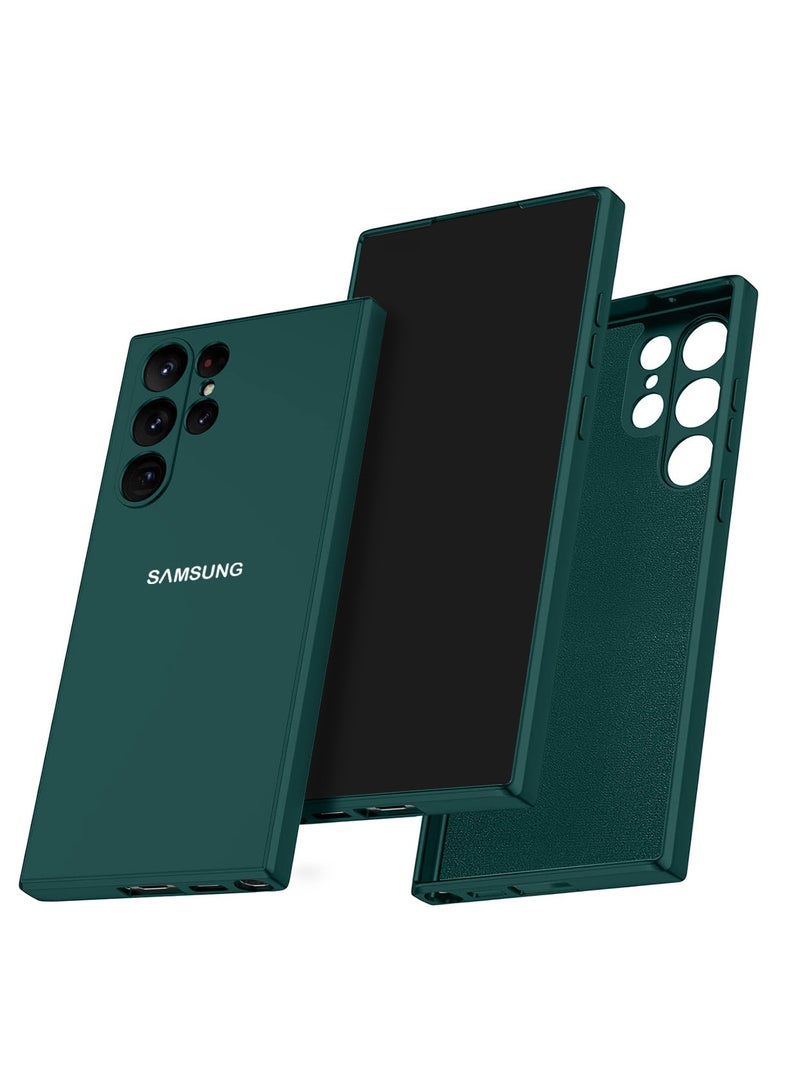 Wtech Premium Soft Liquid Silicone Case Cover For Samsung Galaxy S24 Ultra 5G 2024 Dark Green - Image 1