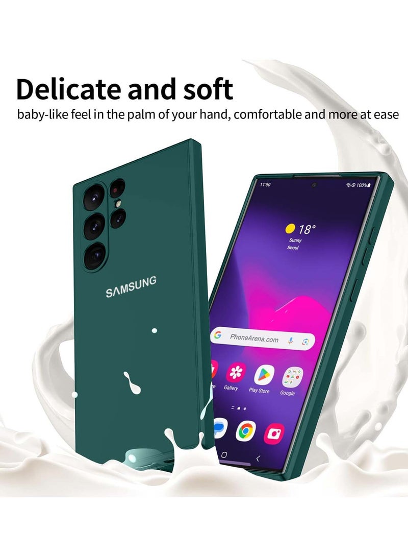Wtech Premium Soft Liquid Silicone Case Cover For Samsung Galaxy S24 Ultra 5G 2024 Dark Green - Image 2