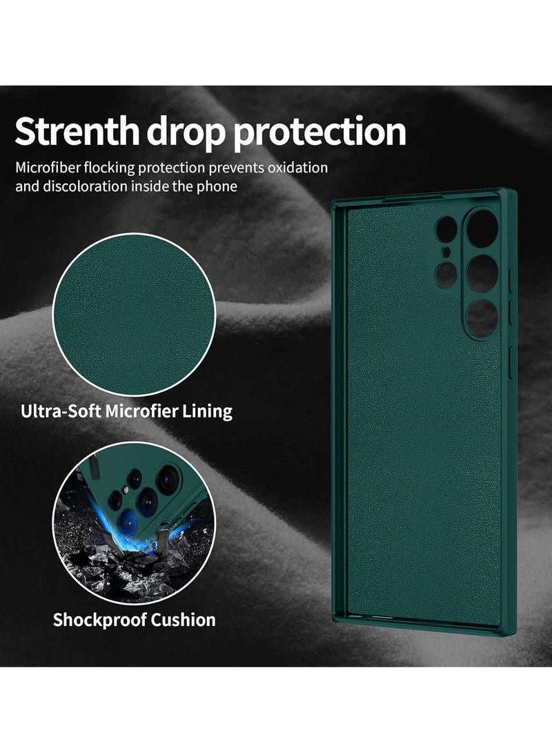 Wtech Premium Soft Liquid Silicone Case Cover For Samsung Galaxy S24 Ultra 5G 2024 Dark Green - Image 4