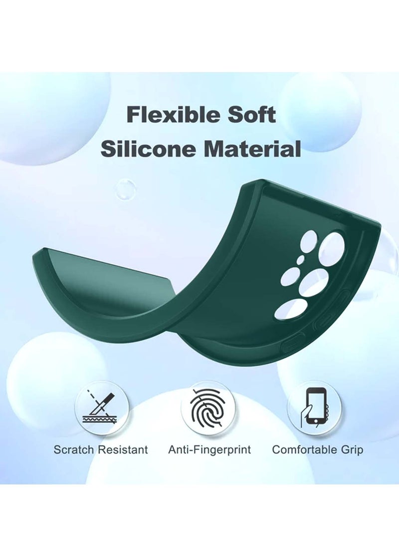 Wtech Premium Soft Liquid Silicone Case Cover For Samsung Galaxy S24 Ultra 5G 2024 Dark Green - Image 3