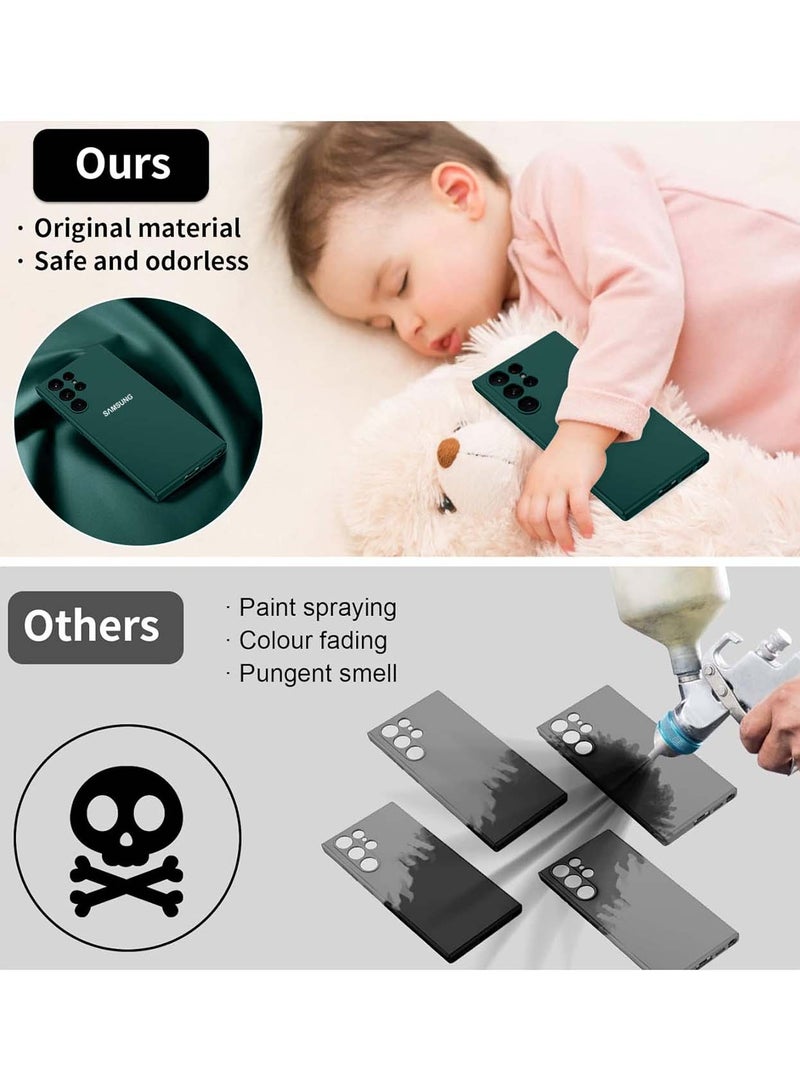 Wtech Premium Soft Liquid Silicone Case Cover For Samsung Galaxy S24 Ultra 5G 2024 Dark Green - Image 5