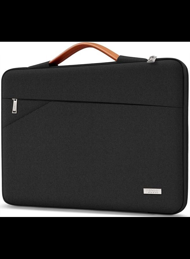 TECOOL TECOOL 16 Inch Laptop Sleeve Protective Case with Handle for MacBook Pro 16, MateBook 16, ThinkBook 16, MacBook Pro 15, Dell XPS 15 Shockproof Water-resistant Computer Cover Carry Bag, Black  - Image 1