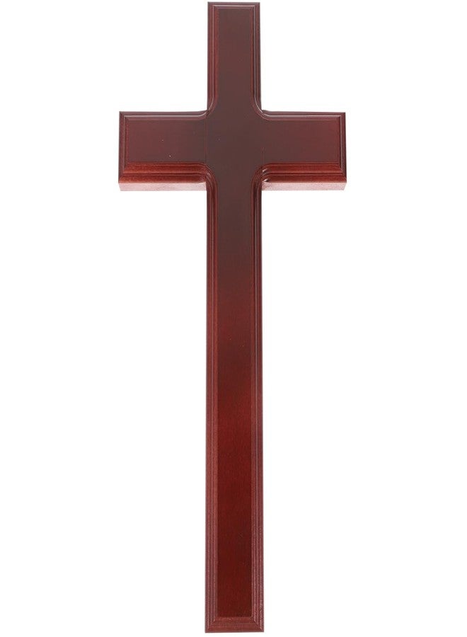 Garneck Large Wooden Cross For Wall 12.5 Inch Catholic Crucifix Hanging Jesus Cross Wall Art Decor Flat Solid for Home Church Weddings Party Decoration - Image 1