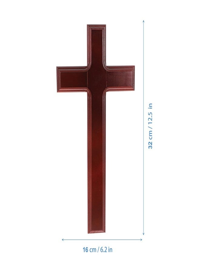 Garneck Large Wooden Cross For Wall 12.5 Inch Catholic Crucifix Hanging Jesus Cross Wall Art Decor Flat Solid for Home Church Weddings Party Decoration - Image 2