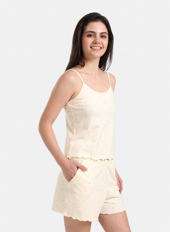 Carina Yellow Hearts Cotton Pyjama Set - Image 2