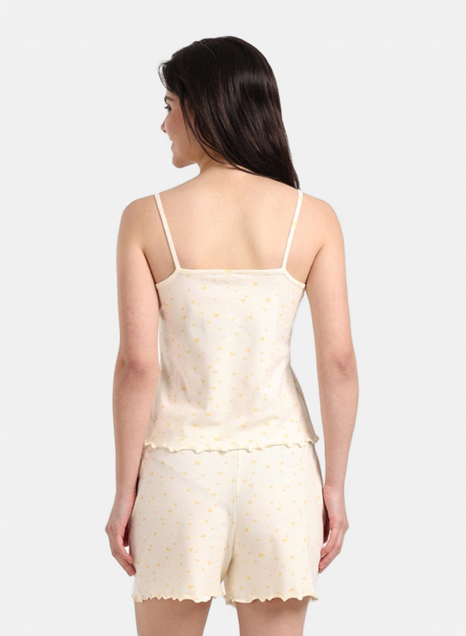 Carina Yellow Hearts Cotton Pyjama Set - Image 3