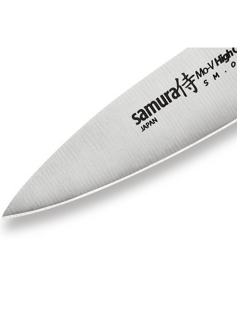 Samura Samura MO-V Paring Knife | 3.5 Inch Blade | G-10 Handle with Stainless Steel Bolster | Single-Layer Molybdenum-Vanadium Steel | Precision Cutting | Corrosion Resistant  - Image 4