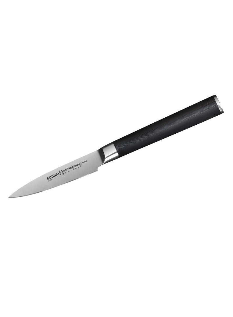 Samura Samura MO-V Paring Knife | 3.5 Inch Blade | G-10 Handle with Stainless Steel Bolster | Single-Layer Molybdenum-Vanadium Steel | Precision Cutting | Corrosion Resistant  - Image 5