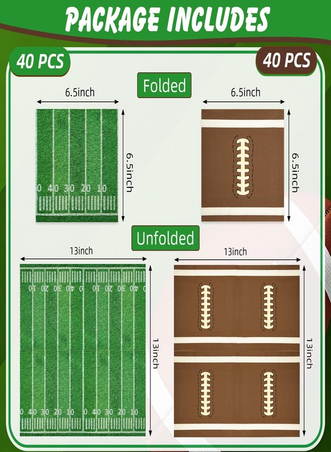 PureGuard 80 PCS Football Napkins, PureGuard Football Party Supplies 6.7 Inches Cocktail Napkins Paper Disposable for Football Birthday Theme Party Game Day Tailgate Party Favors Decorations - Image 3
