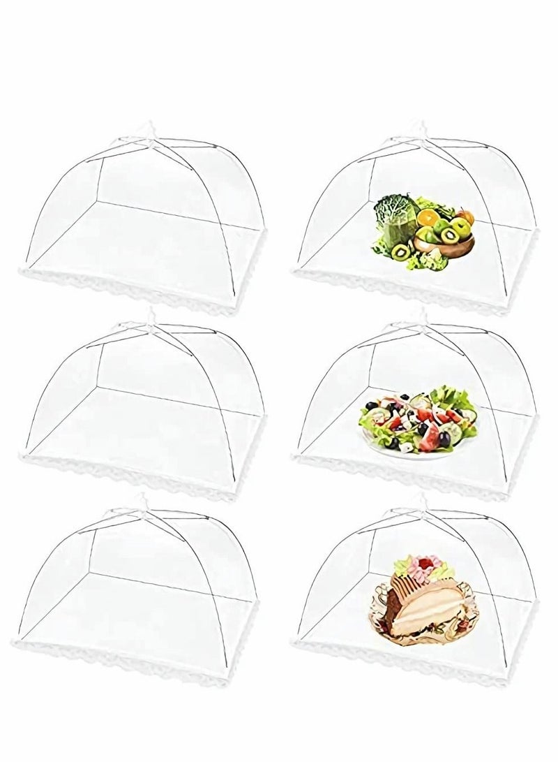 Excefore Mesh Food Covers Outdoor KASTWAVE Pop-Up Tents(6 Pack) for Picnics/Grill/Party Outside Umbrella 100% Protection from Flies Reusable and Collapsible Net Cover 17×17 Inch - Image 1