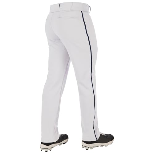 Champro Triple Crown 20 Open Bottom Baseball Pants with Braid Adult Medium White Navy - Image 3