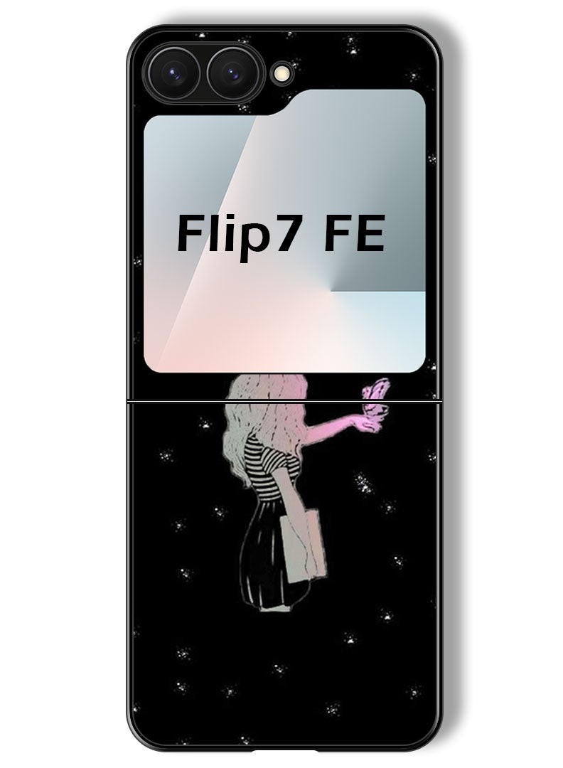 Theodor Case Compatible with Samsung Galaxy Z Flip 7 FE 6.7 Inch Protection Shockproof Bumper Cover Girl Butter - Image 1