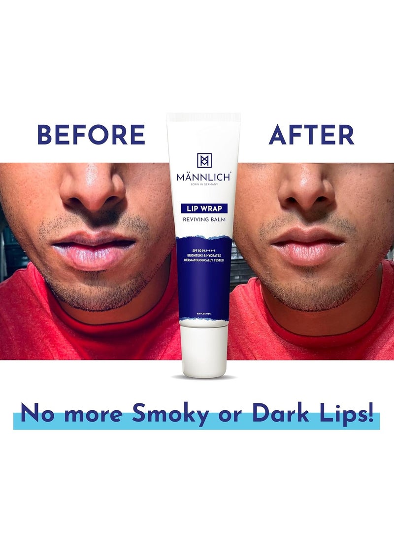 مانليش مرطب شفاه مانلش للرجال (10 جرام) للعناية بالشفاه مع حماية من أشعة الشمس 50 Pa++++ - تفتيح الشفاه للشفاه الجافة والمتشققة - يرطب، ترطيب طويل الأمد مع 2% حمض الكوجيك و1% حمض الهيالورونيك، أبيض - Image 3