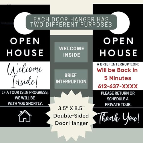 Life Charge Open House Supplies. Real Estate Sign in Book Guest Registry Notepad for Collecting Realtor Leads & Home Sale Feedback. Kit has Form Pads, Door Hangers & Tent Card Displays. Elegant Black, Two-pack. - Image 4