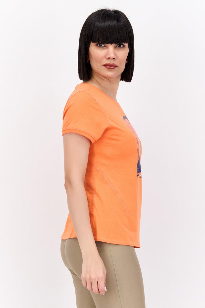 Brooks Women Sportswear Fit Short Sleeve Running Top, Orange - Image 2