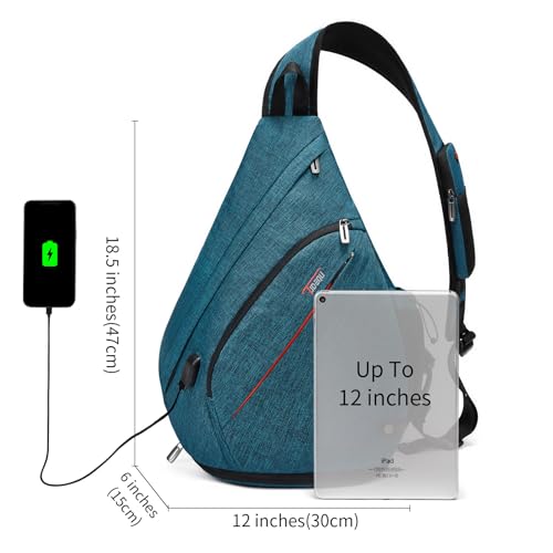 TUDEQU Sling backpack, 8 Pockets Sling Bag Crossbody, 19L Large Sling Bag for Men Travel Crossbody Backpack Hiking Outdoor - Image 5
