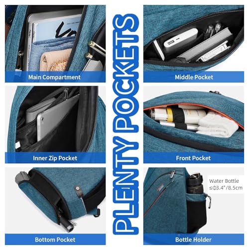 TUDEQU Sling backpack, 8 Pockets Sling Bag Crossbody, 19L Large Sling Bag for Men Travel Crossbody Backpack Hiking Outdoor - Image 3