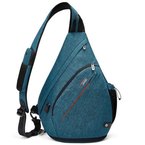 TUDEQU Sling backpack, 8 Pockets Sling Bag Crossbody, 19L Large Sling Bag for Men Travel Crossbody Backpack Hiking Outdoor - Image 1
