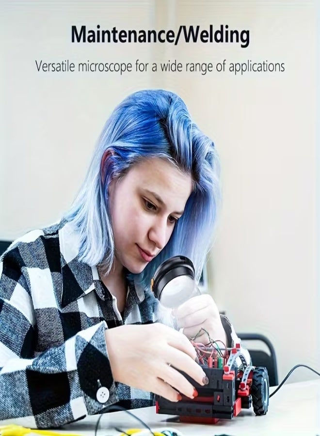 500X Handheld Digital Microscope – 2MP Auto-Focus Lens, 2-Inch IPS Screen, USB/Battery Dual Power, 8 LED Lights – Portable Microscope for Electronics, Research, Maintenance & Testing - Image 3