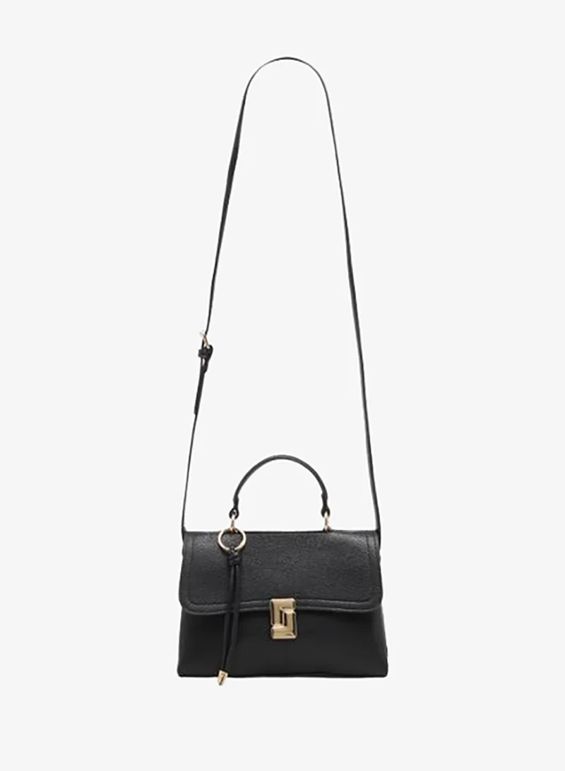 Sasha Sasha Textured Crossbody Bag with Button Closure