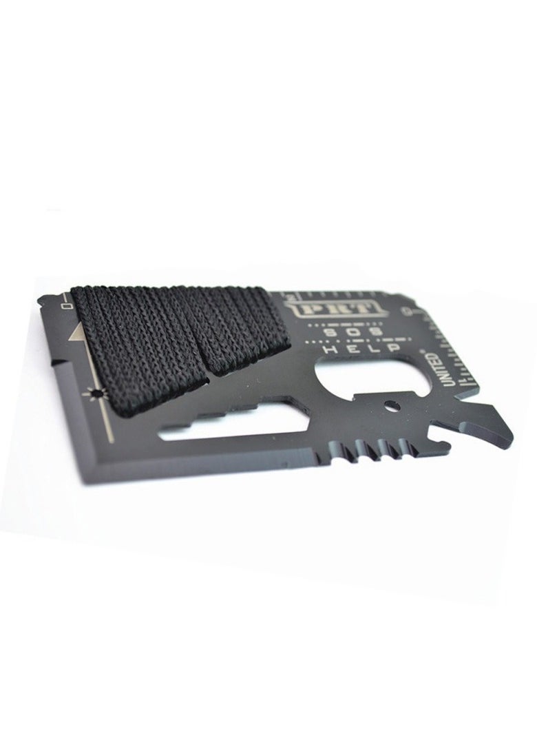 14 in 1 Opener Survival Card Tool, Credit Card Sized Wallet Multitool Gift for Men & Gadgets Tactical Survival Tools